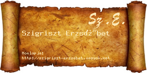 Szigriszt Erzsébet névjegykártya
